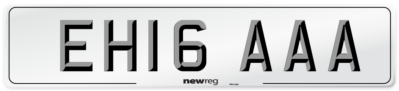 EH16 AAA Number Plate from New Reg